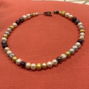 Elegant Multicolor Faux Pearl Necklace